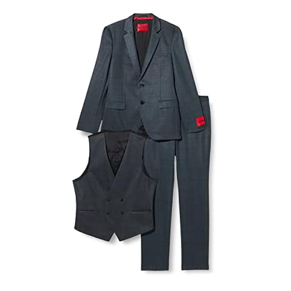 HUGO - Arti/Hesten231v1j, Traje para Hombre, Gris Oscuro, 46 EU